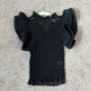ruffle sleeve sheer top - NEVER WORN